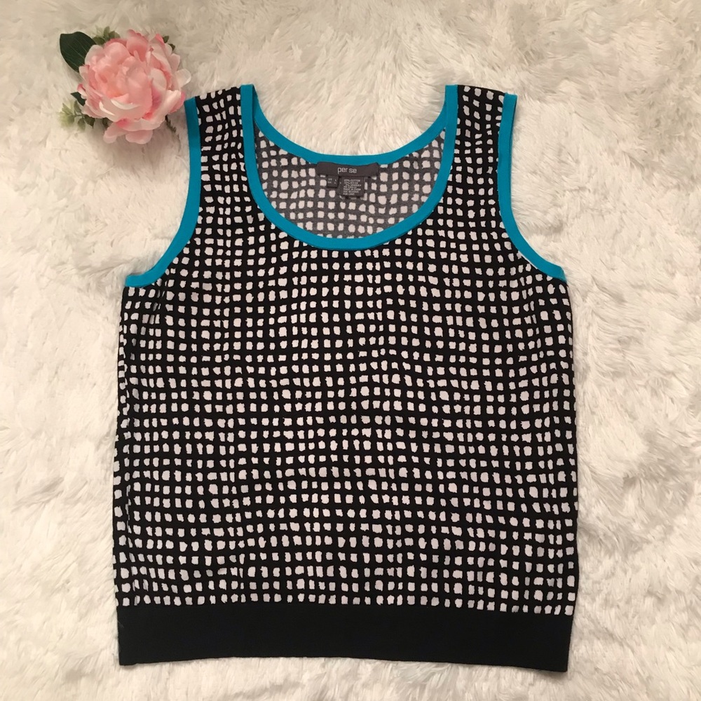Per Se sleeveless Top Cotton Blend -L